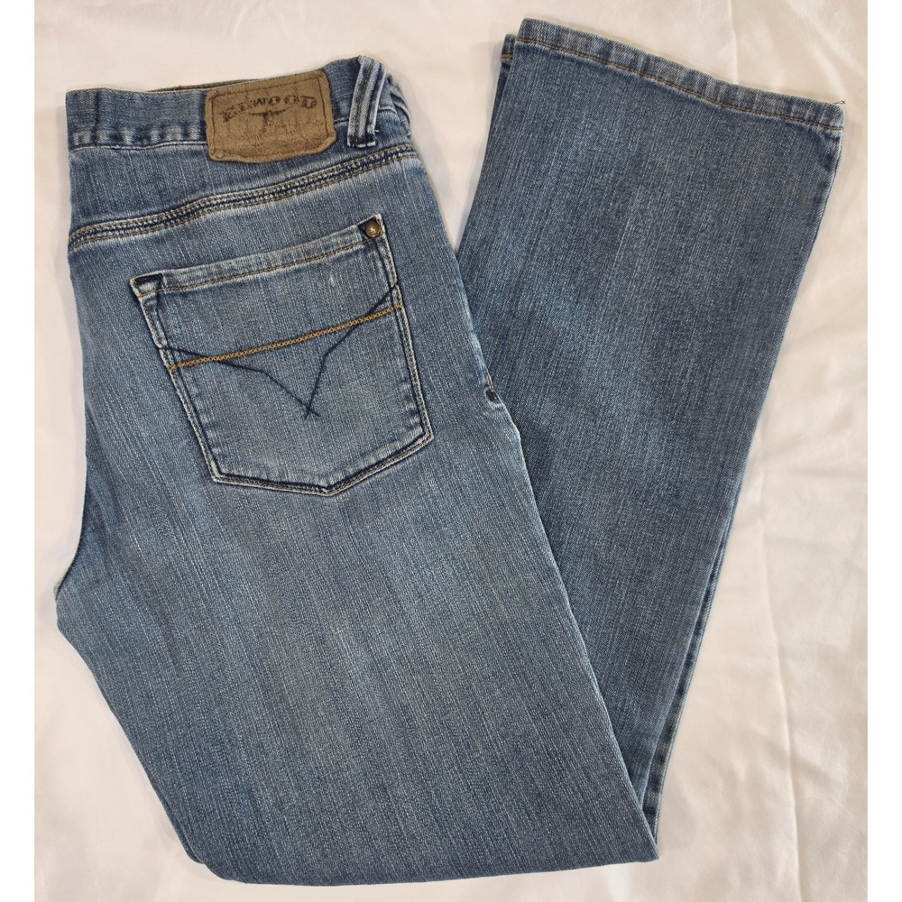 Firewood Jeans & Casuals Mens 32 Straight Leg Blue Jeans Y2K Stretch Denim